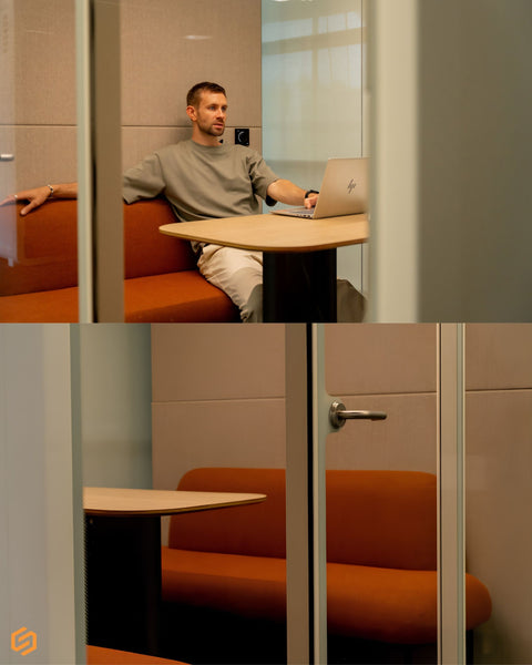 Bureau Quad+ Acoustic Booth | Compact, Accessible 4 Person Meeting Pod