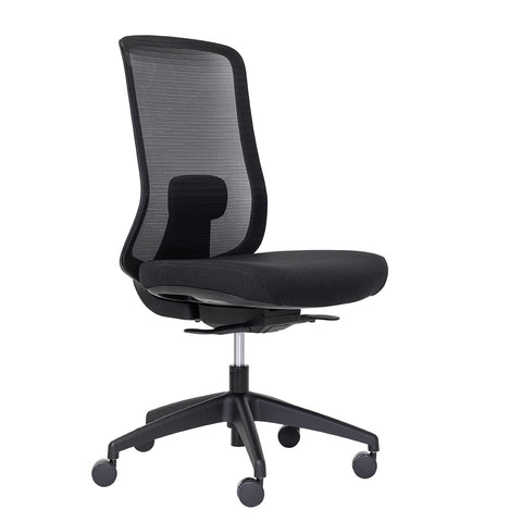 Buro Elan office chair in black, breathable mesh back, depth adjustable seat