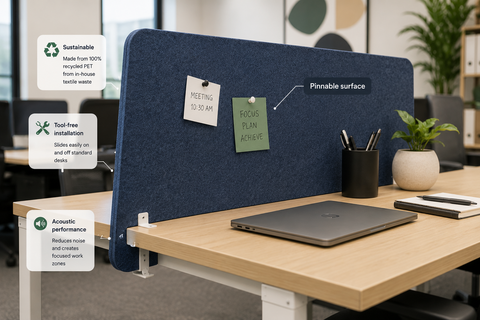 CS Slide On Acoustic Desk Dividers | Instant Privacy for Adelaide Open-Plan Workspaces