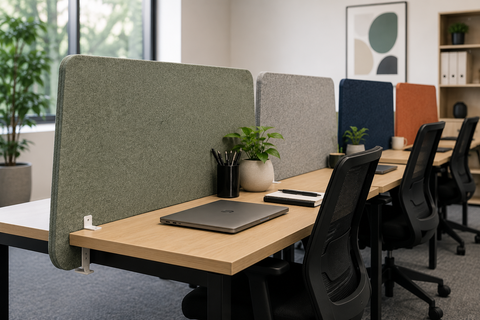 CS Slide On Acoustic Desk Dividers | Instant Privacy for Adelaide Open-Plan Workspaces