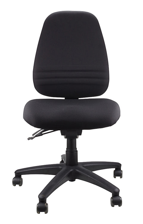 Black Endeavour 103 task chair with triple band lumbar support and a polished alloy base.