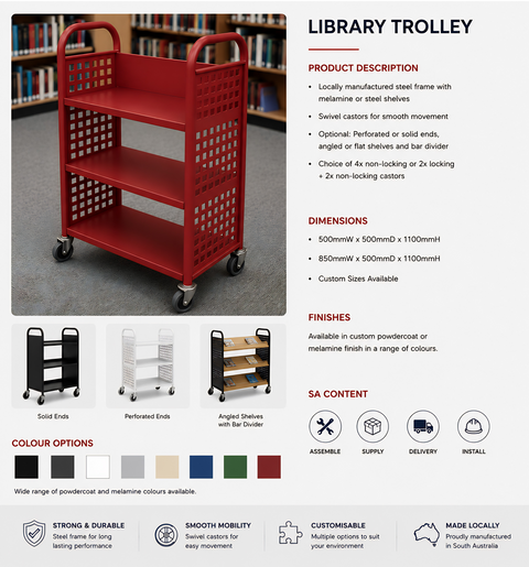 Library Trolley | Mobile Resource Storage for Adelaide Libraries and Classrooms