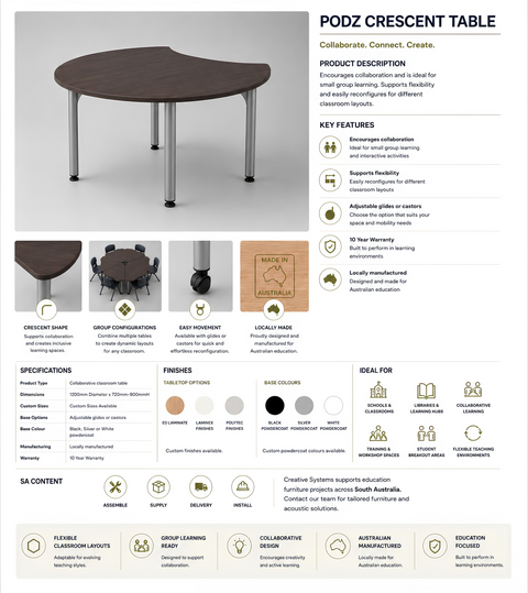 Podz Crescent Table