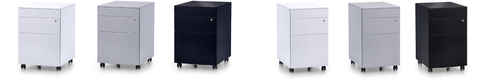 Image showing Mobile Steel Pedestals in all 3 colors - white, silver and black