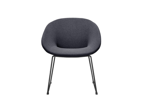 Vista Tub chair upholstered in black premium Sunday fabric with matching Pantone base, ideal for office or lounge areas