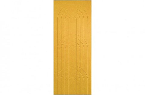 A sample of ECHOPANEL Empire Wall Panels showing a detailed pattern with arches and vertical linework in butter color.