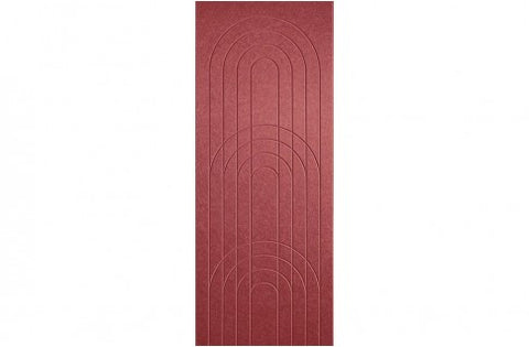 A sample of ECHOPANEL Empire Wall Panels showing a detailed pattern with arches and vertical linework in rouge color.