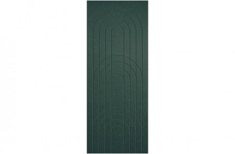 A sample of ECHOPANEL Empire Wall Panels showing a detailed pattern with arches and vertical linework in ivy color.