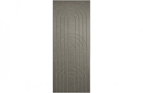 A sample of ECHOPANEL Empire Wall Panels showing a detailed pattern with arches and vertical linework in pebble color.