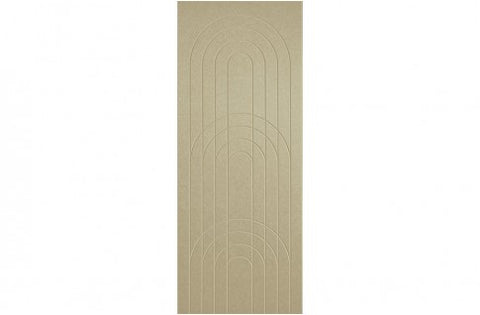 A sample of ECHOPANEL Empire Wall Panels showing a detailed pattern with arches and vertical linework in vanilla color.