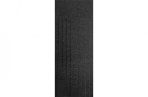 A sample of ECHOPANEL Empire Wall Panels showing a detailed pattern with arches and vertical linework in charcoal color.