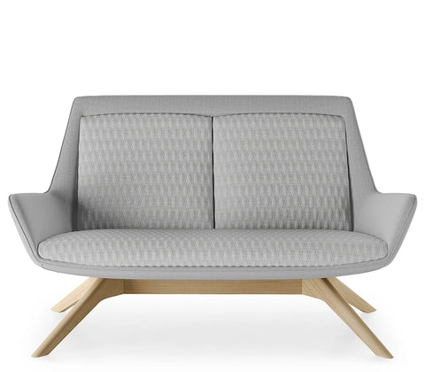 Aquila Two Low Back Lounge with timber base, two-seater lounge