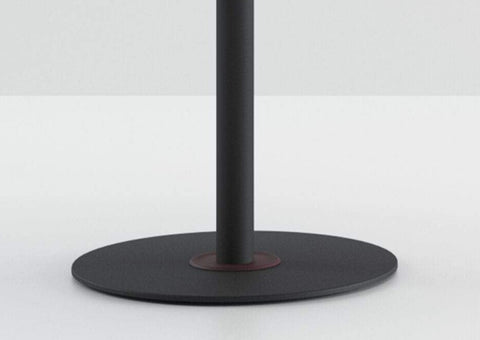 Close up of Disc Base Juno table base in black