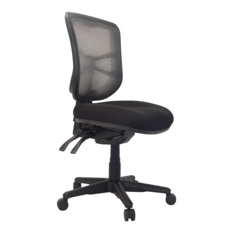 Buro ergonomic office chair with a black mesh back and nylon seat, featuring adjustable controls and a five-star base with casters.