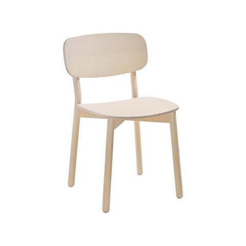 Okidoki chair with a plywood seat and backrest in ash color.