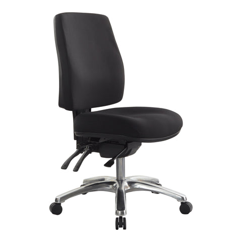 Buro black high-back office chair with a gas lift, height-adjustable back and seat