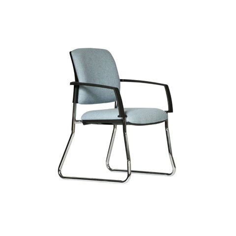 Titan II Sled Base upholstered chair with armrests