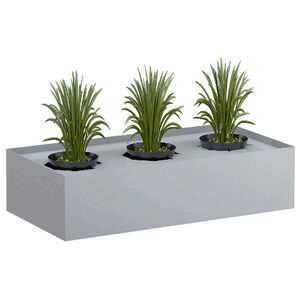 Tambour plant box with 3 holes to accommodate your plants.