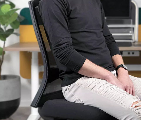A black Buro Mentor Mesh Back office chair