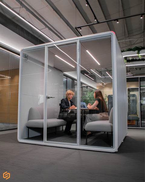 Bureau Team Acoustic Booth | Fully Equipped 6 Person Meeting Pod