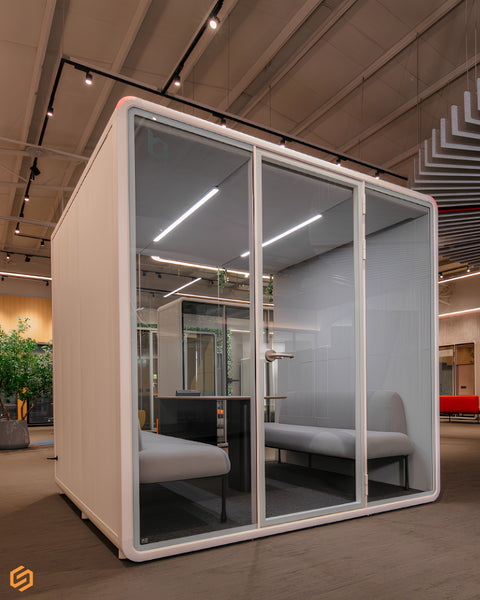 Bureau Team Acoustic Booth | Fully Equipped 6 Person Meeting Pod
