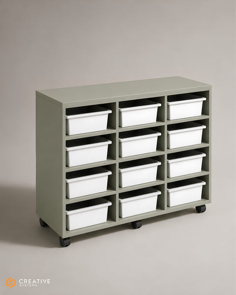 Tote Tray Unit 12 Trays | Mobile Classroom Storage