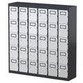 30-door mobile phone locker for secure smartphone storage in schools and workplaces, featuring flush-mounted doors, optional charging outlets, and durable powder-coated finish.