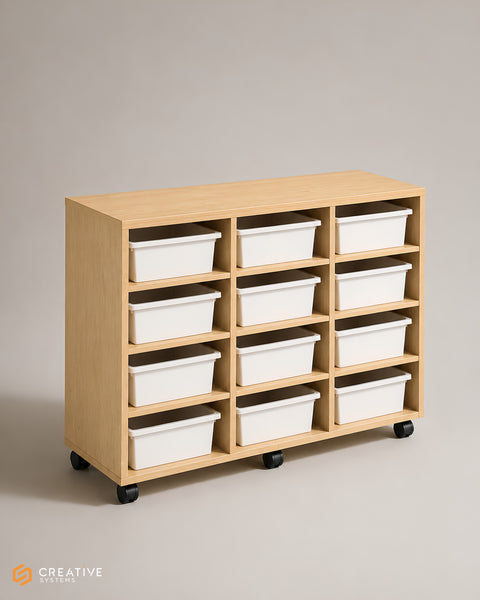 Tote Tray Unit 12 Trays | Mobile Classroom Storage
