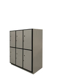 6-door hybrid education locker with powder-coated steel frame and anti-scratch finish, ideal for storing personal items in schools and educational facilities.