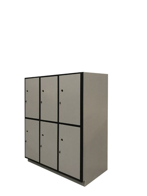 6-door hybrid education locker with powder-coated steel frame and anti-scratch finish, ideal for storing personal items in schools and educational facilities.