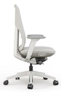 High back office chair with synchro mechanism, seat slide, and 4D adjustable arms in oatmeal color.