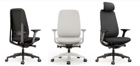 Acama Chair variants in black and oatmeal color