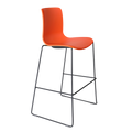 Acti High Stool in orange poly shell with black sled frame, practical for cafes or breakout areas