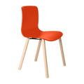 Acti Visitor Chair in orange poly shell with timber 4-leg frame, featuring active flex design for versatile seating