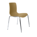 Acti Visitor Chair in beige poly shell with 4-leg chrome frame, featuring active flex design for versatile seating
