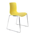 Acti Visitor Chair in yellow poly shell with chrome sled frame, ergonomic flex back for training or meeting rooms