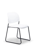 LUMIA PP multipurpose chair in white with plastic seat and sled base frame