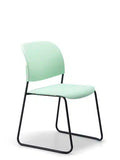 LUMIA PP multipurpose chair in green with plastic seat and sled base frame