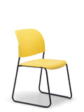 LUMIA PP multipurpose chair in yellow with plastic seat and sled base frame
