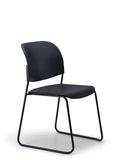 LUMIA PP multipurpose chair in black with plastic seat and sled base frame