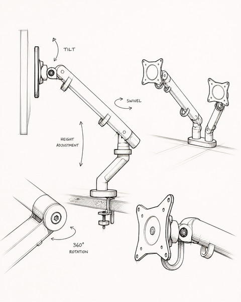 Flo Dual Monitor Arm – Ergonomic Dual Screen Monitor Arm for Workspaces