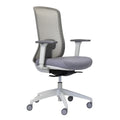 Buro Elan office chair in light grey, breathable mesh back, depth adjustable seat and armrests