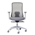 Buro Elan office chair in light grey, breathable mesh back, depth adjustable seat and armrests
