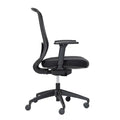 Buro Elan office chair in black, breathable mesh back, depth adjustable seat and armrests, side view