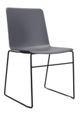Echo Visitor Chair in charcoal shell with black sled base, versatile for office or classroom use