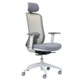 Buro Elan office chair in light grey, breathable mesh back, depth adjustable seat, armrests and headrest