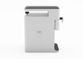Side view of White Anti Gravity Caddy with lockable drawer, coat hook, ideal for modern workstations