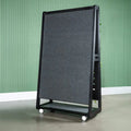 Etch mobile pinboard in sleek black birch plywood finish for flexible office use