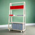 Etch mobile shelves with birch plywood base providing flexible storage for modern workplaces