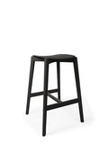 Kaeo timber high stool with ash veneer plywood seat in black stain finish